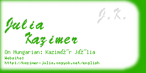 julia kazimer business card